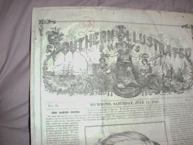 1863 Southern Illustrated News Richmond Saturday July 11